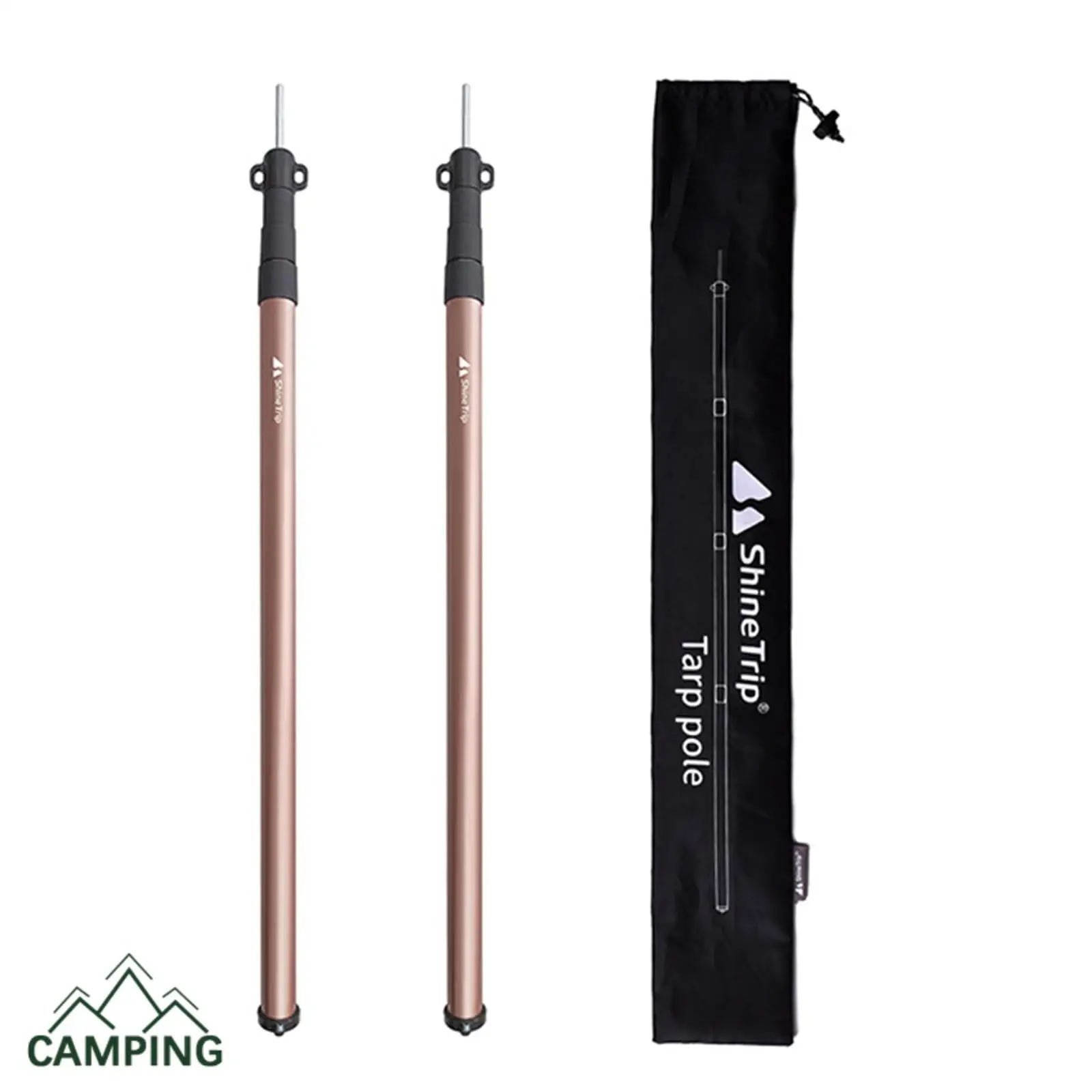 

ShineTrip Adjustable Aluminium Alloy Tarp Poles Portable Telescoping Lightweight Tent Rod For Camping Outdoor Hiking Equipment