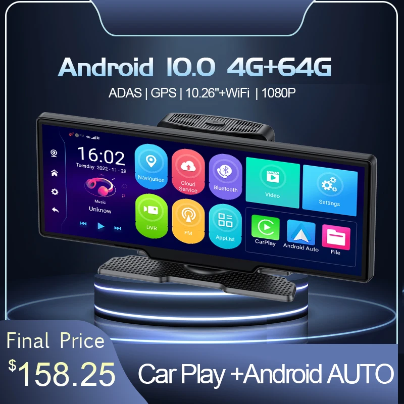 LS1026inchAndroid100GPSNavigationTachographRearviewCamera