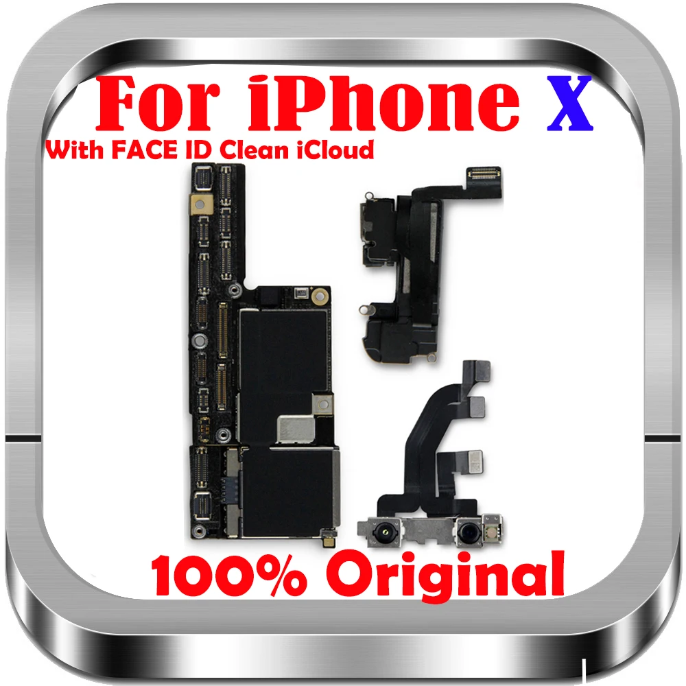 Scheda Madre Icloud Gratuita Originale Al 100% Per Iphone X Con/No Face Id 64Gb 256Gb Per Scheda Madre Iphonex Logic Board Con Chip