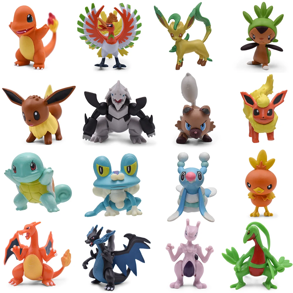 

Pokemon Mega Charizard X Y PVC Statue Model Doll Froakie Torchic Chespin Rockruff Pocket Monster Anime Figure Collection Toy