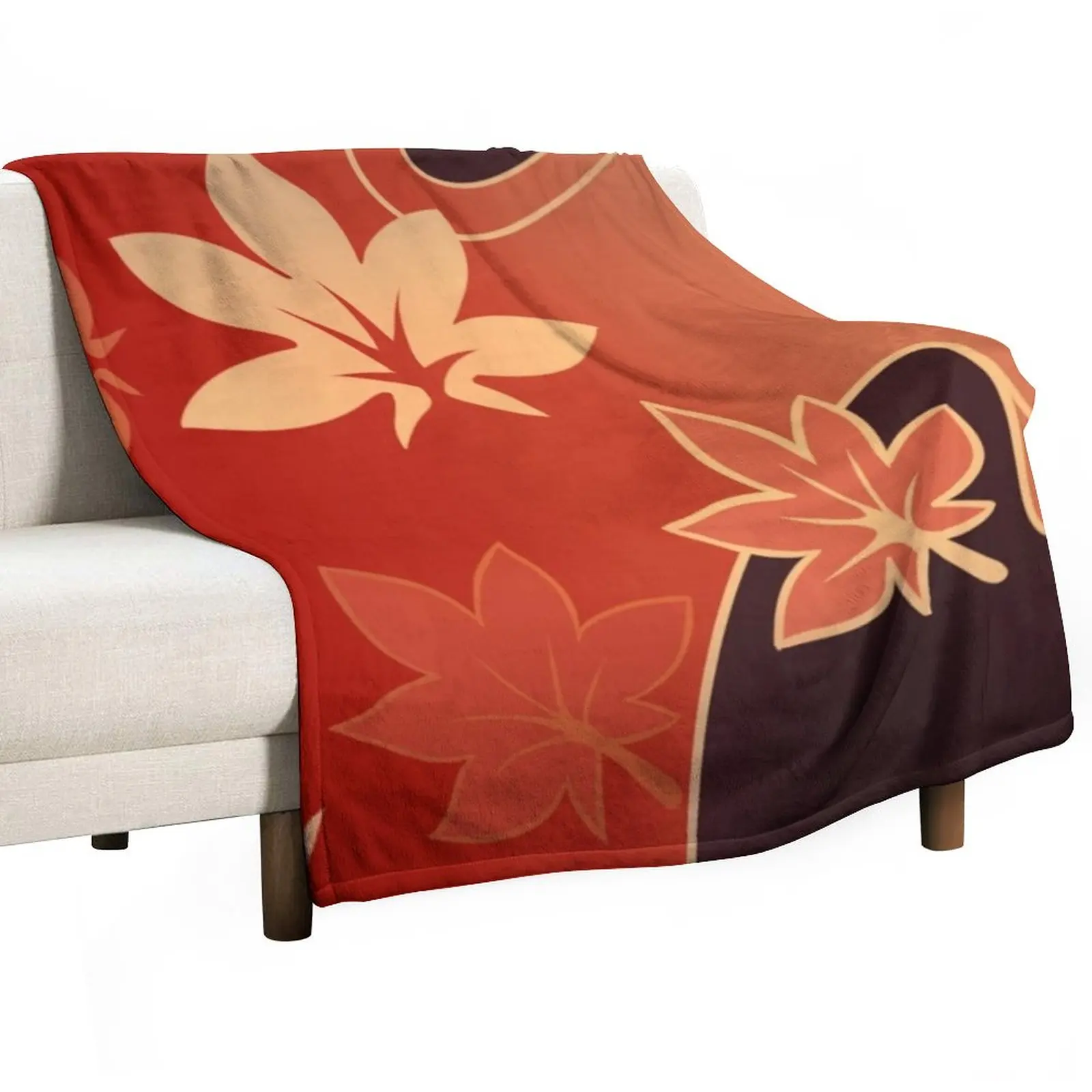 

Kaedehara Kazuha Maple Pattern Throw Blanket Plaid Soft Plush Plaid Decorative Sofa Blankets