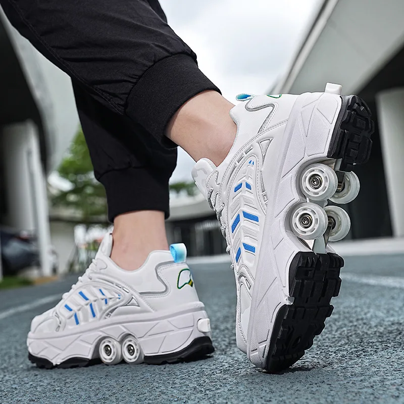 

Deformation Roller Shoes 2023 Unisex Walk Roller Skates Deform Runaway Four Wheeled Skates for Boys Girls Child Parkour Shoes