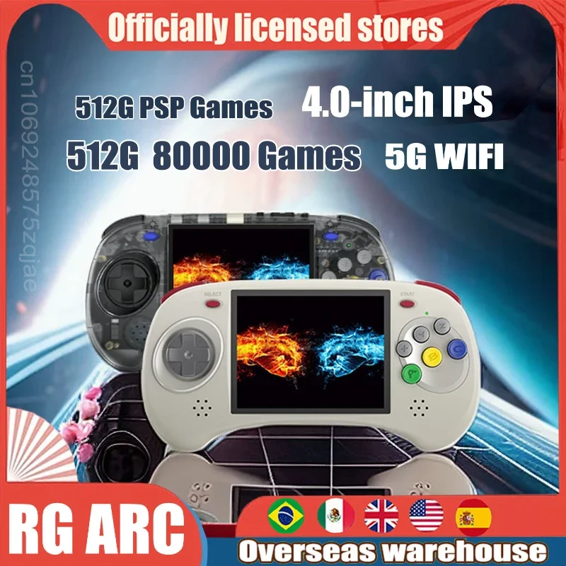 Anbernic Rg Arc-D Arc-S Lettori Di Giochi Portatili Touch Screen 4.0 Pollici Android 11 Linux Dual Os Console Per Videogiochi Portatile 512G Psp
