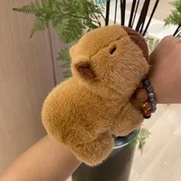 Capybara Plush Papa Circle Simulation Animals Raccoon Fox Husky Cat Monkey Wrapped Around Arm Doll Birthday Kid Gift Toy 2