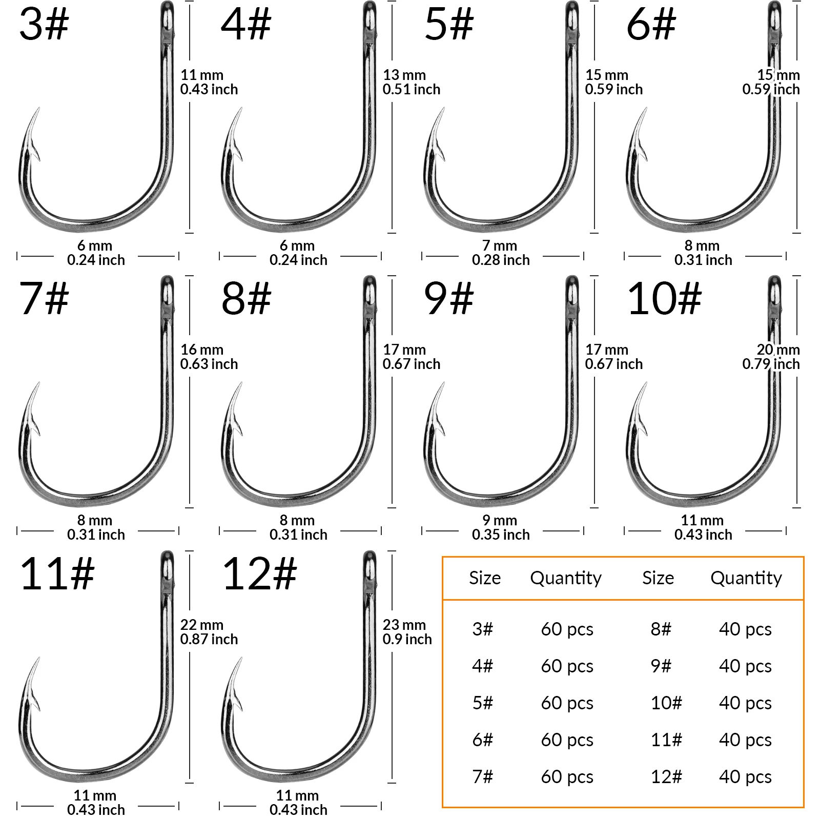 Generic Alasicka 100-1000pcs Fishing Hook Set High-Carbon Steel Barbed  Fishhooks For Saltwater Freshwater Fishing Accessories