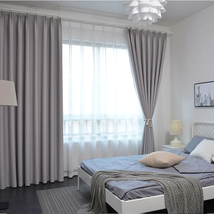 Alta cortinas blackout para sala de estar, cortinas de janela para quarto, pronto feito cortinas acabados, cinza e creme Grommet Top
