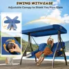 3 in 1 Outdoor Porch Swing with Adjustable Canopy, 3 Seat Outdoor Swing for Adults, Patio Swing Chair with Thickened Cushions 4