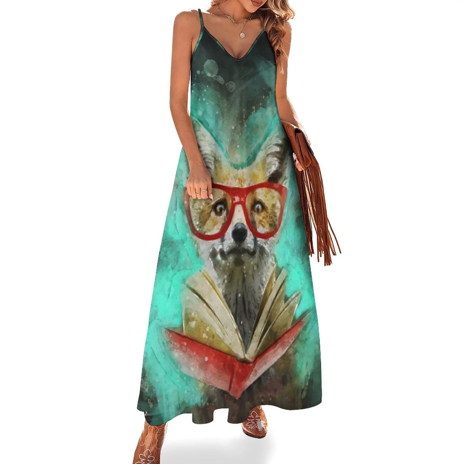 

Fox Reader Sleeveless Dress women dresses evening dress ladies Women's summer dress