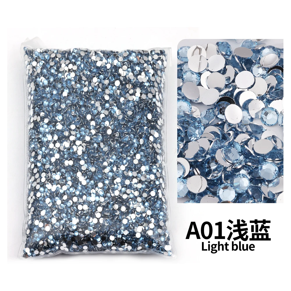 Variety Pack of Small Resin Rhinestones for Nail Art and DIY Crafts - Bulk Wholesale Flat Back Crystals