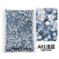 Variety Pack of Small Resin Rhinestones for Nail Art and DIY Crafts - Bulk Wholesale Flat Back Crystals (Light blue)