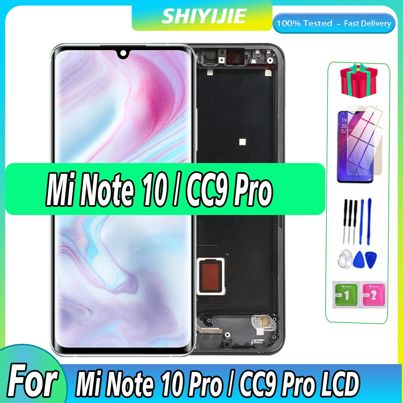 Amoled Originale Per Mi Note 10 Pro Display Frame Mi Note10 Lite Display Muslimah Per Xiaomi Mi Cc9 Pro Digitizer Touch Screen