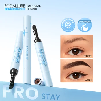 FOCALLURE 3D 아이브로우 젤 크림, 2 in 1 아이라이너 펜슬, 3 가지 색상, 방수, 오래 지속되는 눈썹 포마드 인핸서, 메이크업 화장품