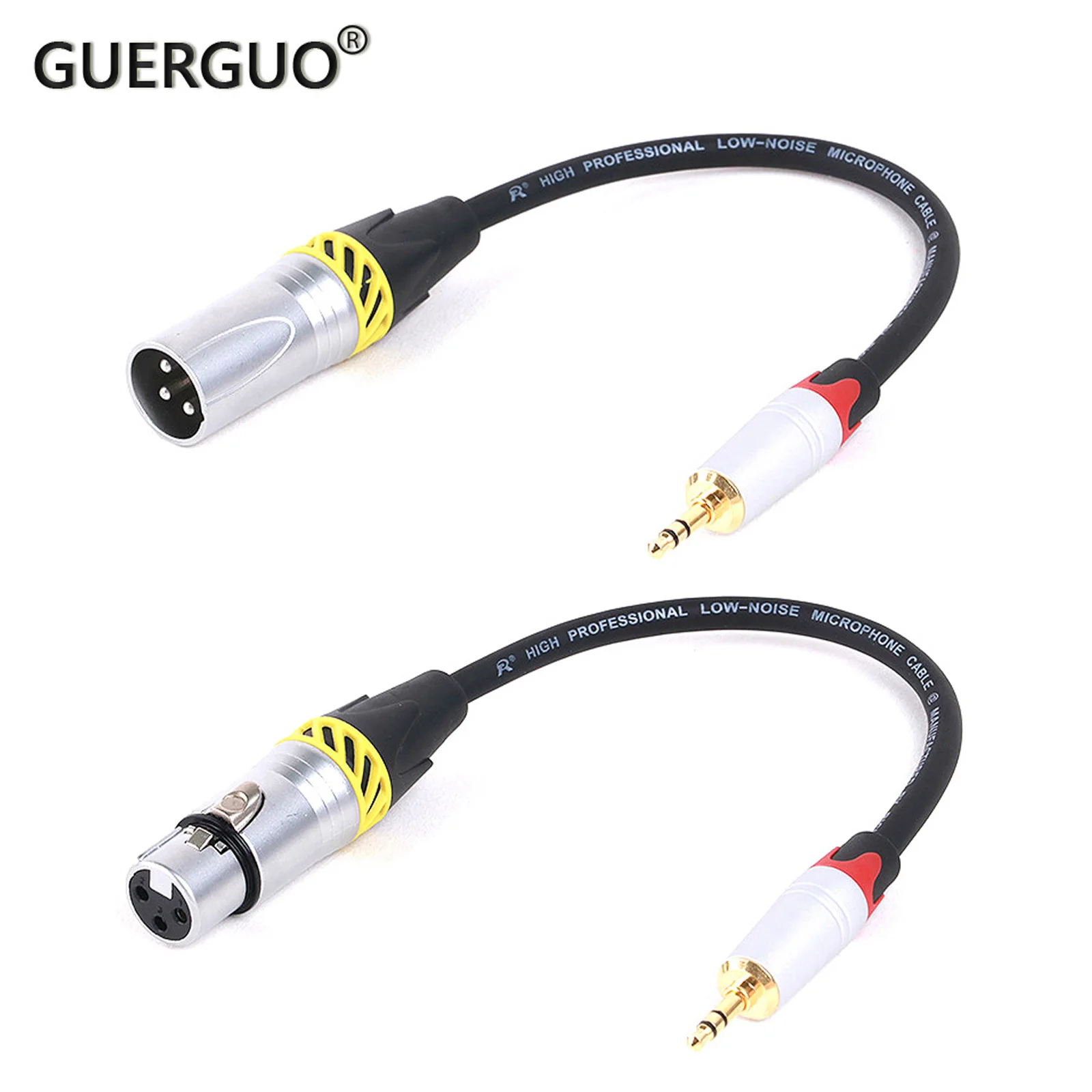 1 Stück 0,3 M-25M 3,5mm(1/8) Stereo-Trs-Stecker auf 3-poliges XLR-Mikrofon kabel PVC-symmetrisch für Mikrofon-/Gitarren-/PA-Systeme