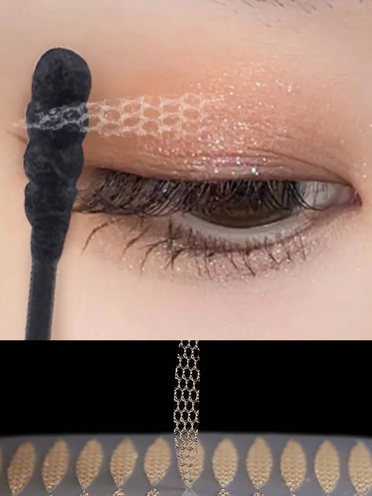 Gauze Lace Mesh Olive-shaped Eyelid Paste-shaped Invisible Double Fold Eyelid Shadow Tape Sticker Beauty Tool 144-240pcs/Set double fold eyelid tape