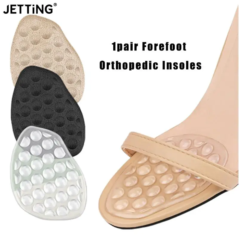 

1 Pair Forefoot Orthopedic Insoles Women Soft Silicone Gel Cushion Relieve Foot Pain Metatarsal Support Insert Pad Shoes Insoles