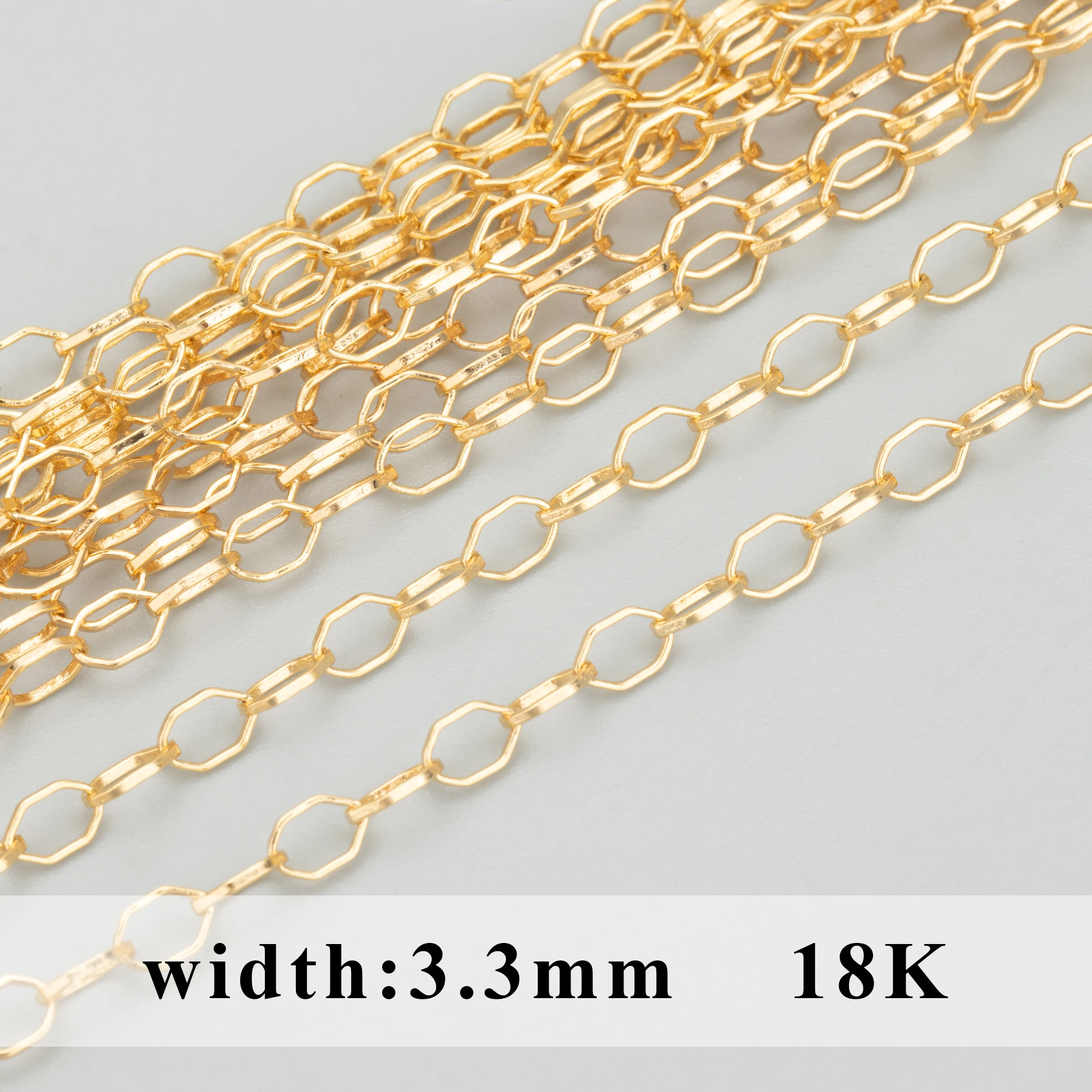 GUFEATHER C328, 체인, 핸드메이드, 니켈 프리, 18k 금 로듐 도금, 구리, DIY 팔찌 목걸이, 쥬얼리 제작, 3m 로트