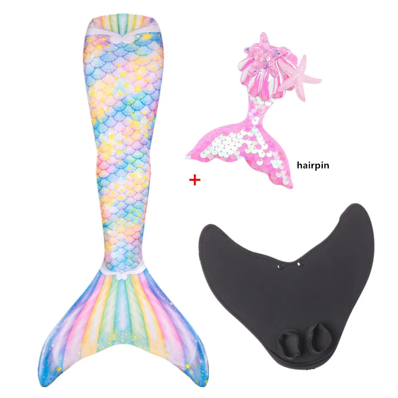 Girls Little Mermaid Tails Add Monofin Swimming Tail For Kids Adults Summer Dress Swimmable Suit Mermaid Costume mermaid costume kids girls dress