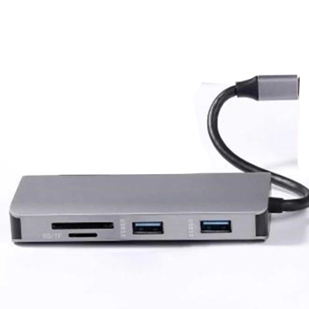 RJ-45 VGA HDMI 호환 포트 멀티포트 어댑터, 9-in-1 C타입 허브, 노트북용 SD 카드 리더, USB C PD 100W 포트, 2 USB3.0 및 1 USB C