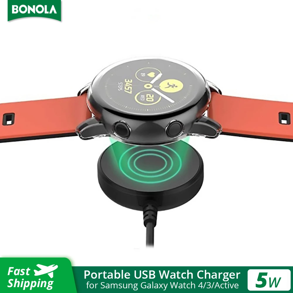 Bonola Portable Usb Watch Charger For Samsung Galaxy Watch 4/3/active 2