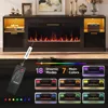 70” Fireplace TV Stand Modern Entertainment Center with 36" Electric Fireplace & LED Lights, Fluted Media TV Console Table 5