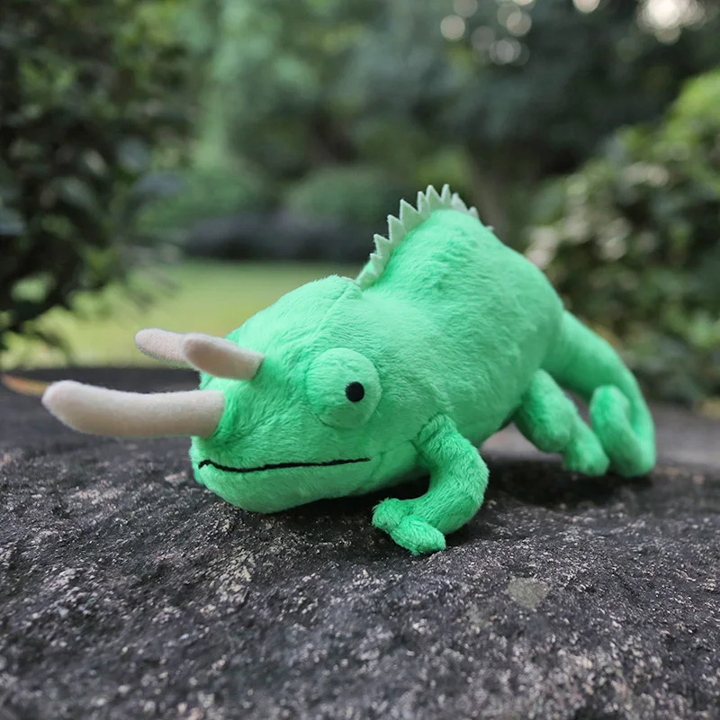 19センチメートルロングリアルなジャクソンカメレオンぬいぐるみソフト