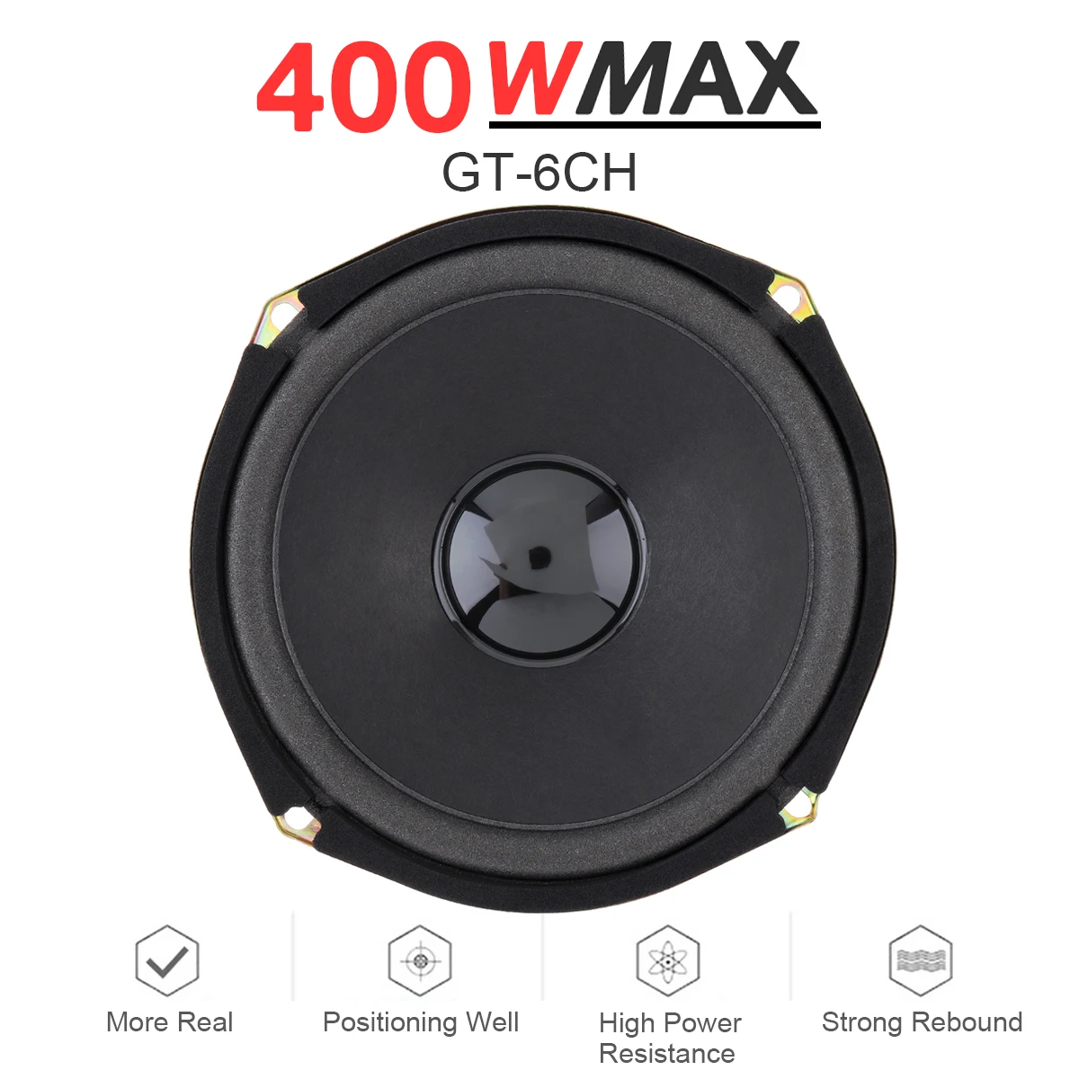 6 Inch 400W High sensitivity Double Output High Voice ResolutionCar Coaxial Speaker