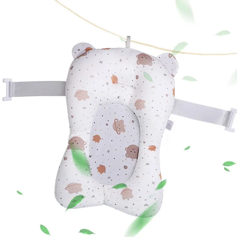 Baby Bath Support Pad Baby Bath Tool Baby Shower Bath Tub Pad Non-Slip Newborn Bathtub Mat Safety Nursing Foldable Support Comfort Body Cushion Mat Pillow Cartoon