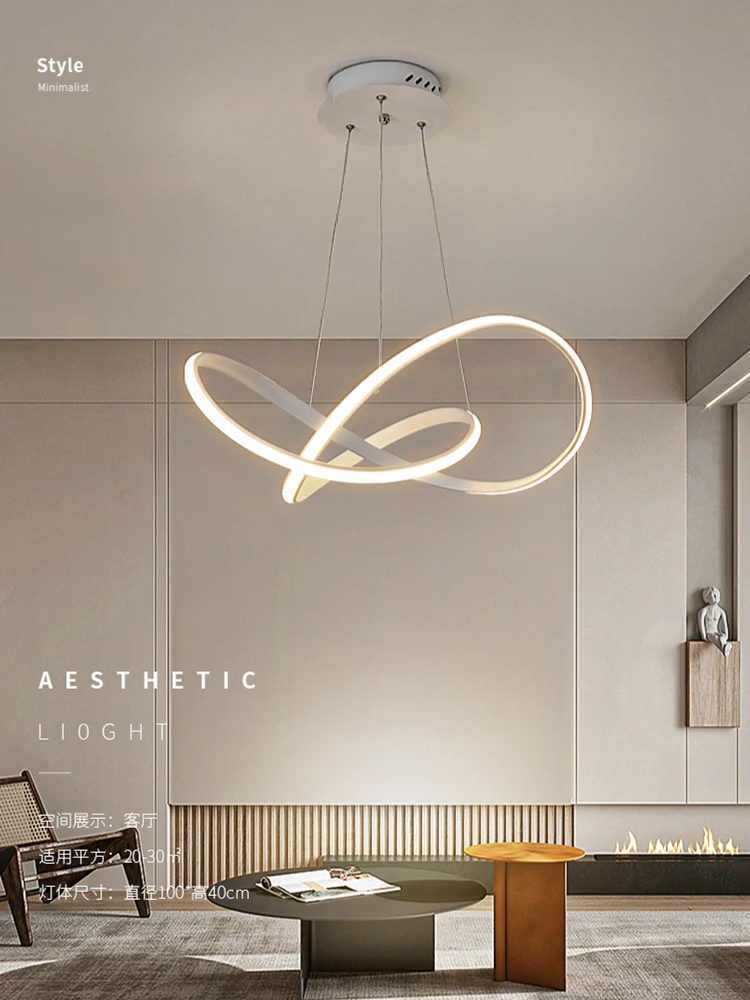 

Restaurant Chandelier Modern Simple Nordic Minimalist Special-shaped Lines Living Room Bedroom Lighting Office Lighting