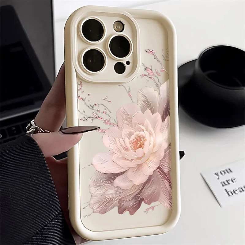 Chic Floral Shockproof Phone Case - Anti-Drop Protective Cover