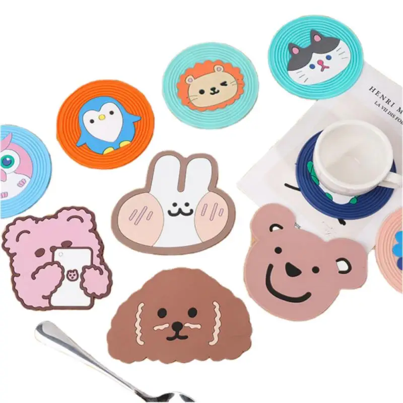 

Cartoon Silicone Coaster Non-slip Cup Mat Heat Insulation Table Mat High Temperature Resistant Tea Cup Mat Bowl Mat