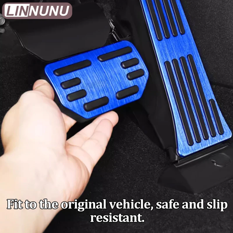 LINNUNU Car Pedals Cover Aluminum Automatic Brake Gas Accelerator Non-Slip Foot Pedal Pad Kit Auto Accessories For Leapmotor C10