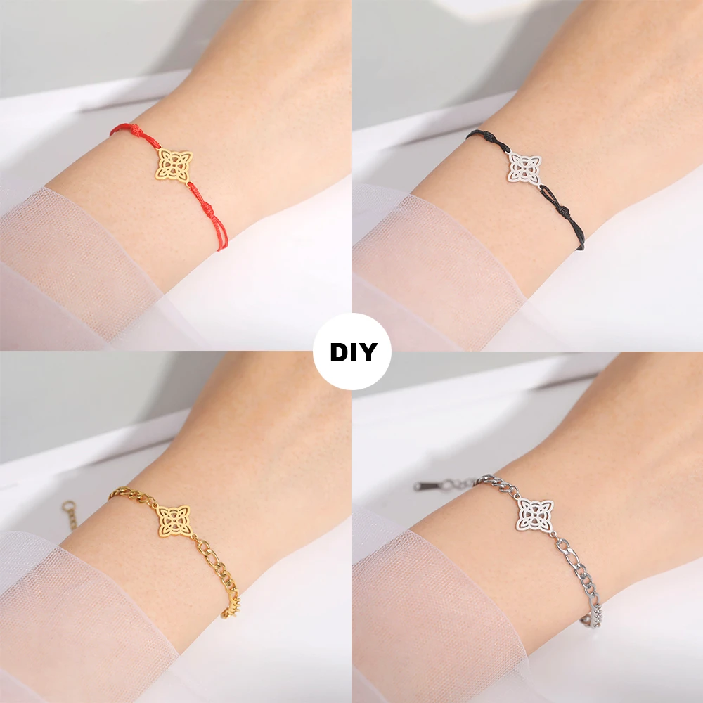 5 teile/los Doppel Loch Charms Für Armband Diy Machen Edelstahl Hexe Knoten Schmuck Charme Großhandel Amulett Anhänger Zubehör – Detail 9