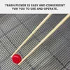 2 Pcs Bamboo Trash Tongs The Collector Picker Grabber Garbage Pickup Tool Clip Elderly Clamp 2