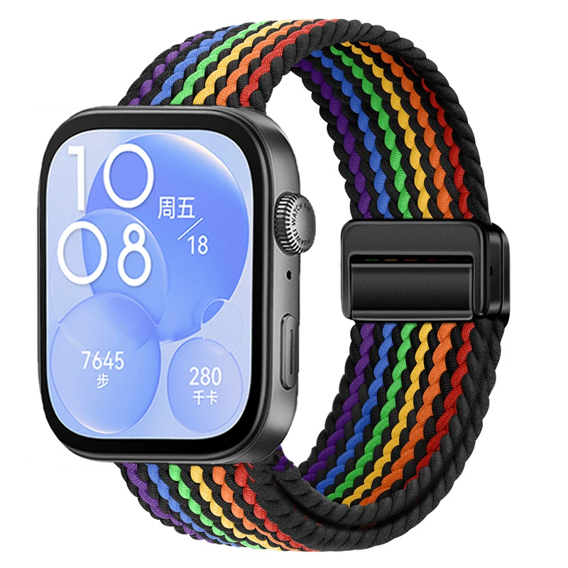 Breathable Magnetic Adjustable Woven Nylon Watch Strap Replacement Band