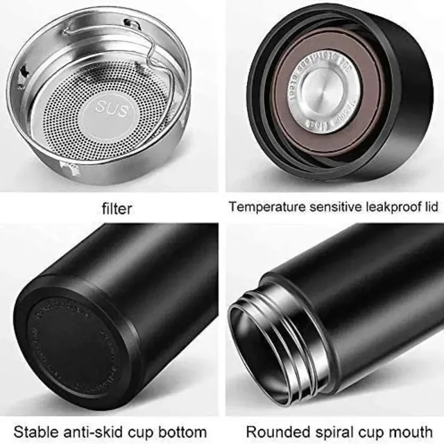 316Stainless Steel Smart Thermos MugLEDTemperature Display Touch Control Insulated Water Bottle Tea Separation ForChristmas Gift 5