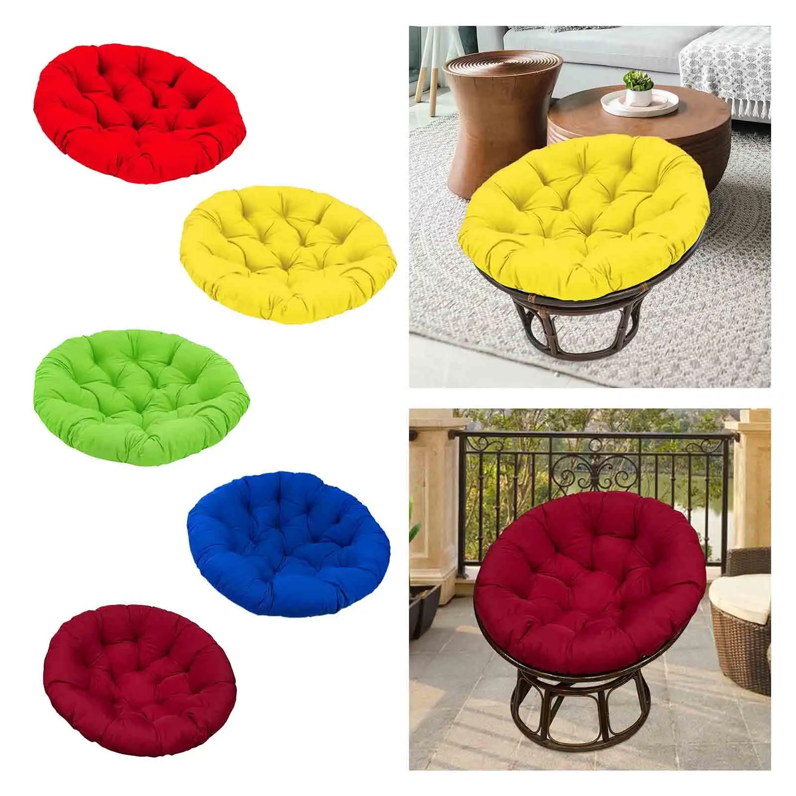 Hanging Chair Cushion 50cm Round Papasan Chair Cushion Comfortable Window Pad Floor Cushion for Patio Office Home Kitchen Garden