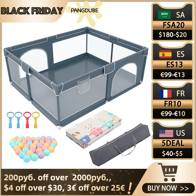 Double Door 1.5*1.8m Baby Playpen For Toddler Large Size Baby Playpens