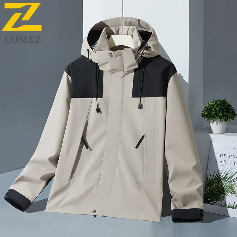 Outdoor Waterproof Windbreaker Jacket  Lightweight Hiking Coat for Men Women Quick Dry Fishing Camping Shell Layer with Hood