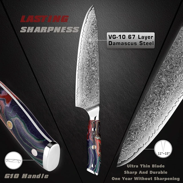 XITUO Super Sharp Chef Knife 8 Inch Japanese Damascus Steel 67-layer Kitchen  Knife Pro Chef Knives Superb Edge Retention - AliExpress