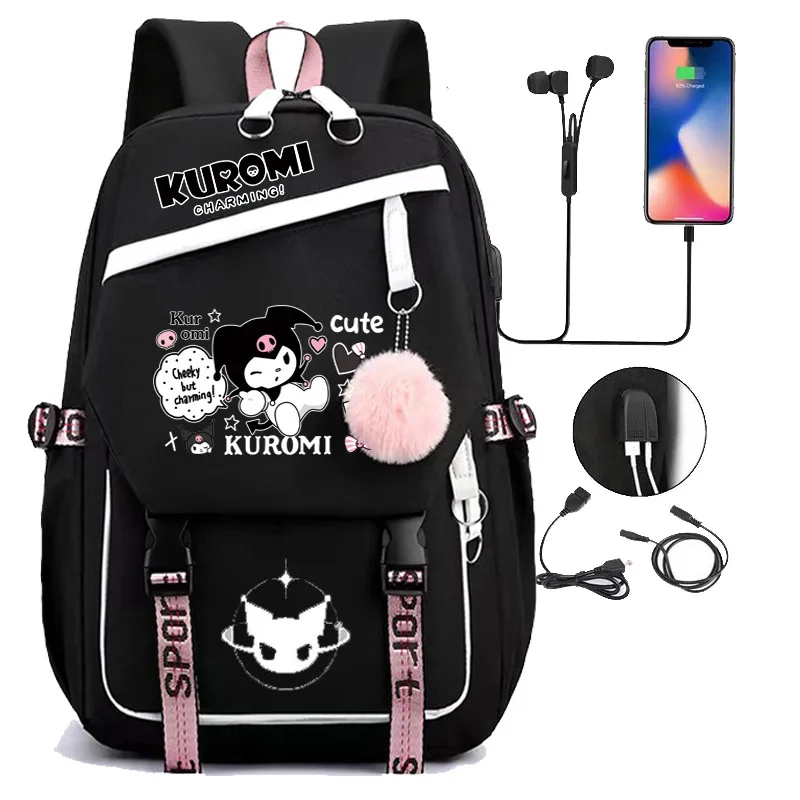 Anime Danganronpa Monokuma Backpack - Student Bookbag Daypack With USB Charging Port, 30x15x45 Cm