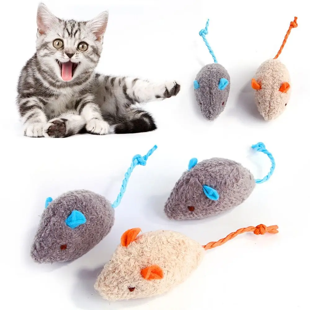2pcs Portable Soft Interactive for Kitten Fake Mice Catnip Toy Simulated Mouse Cats Training Toy