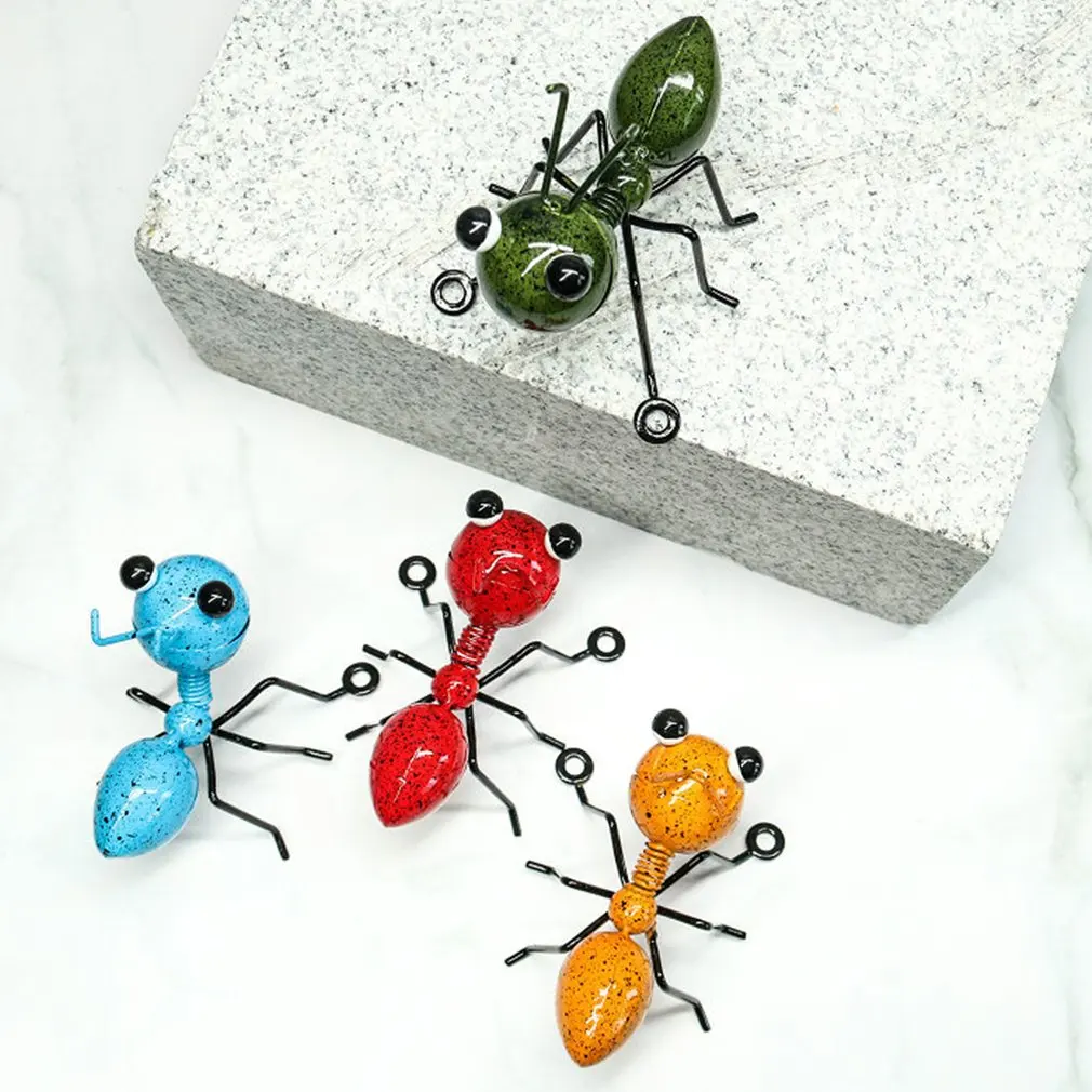 

1pc Metal Sculpture Ant Ornament Colorful Cute Garden Art Insect For Hanging Wall Art Garden Lawn Decor Indoor Outdoor