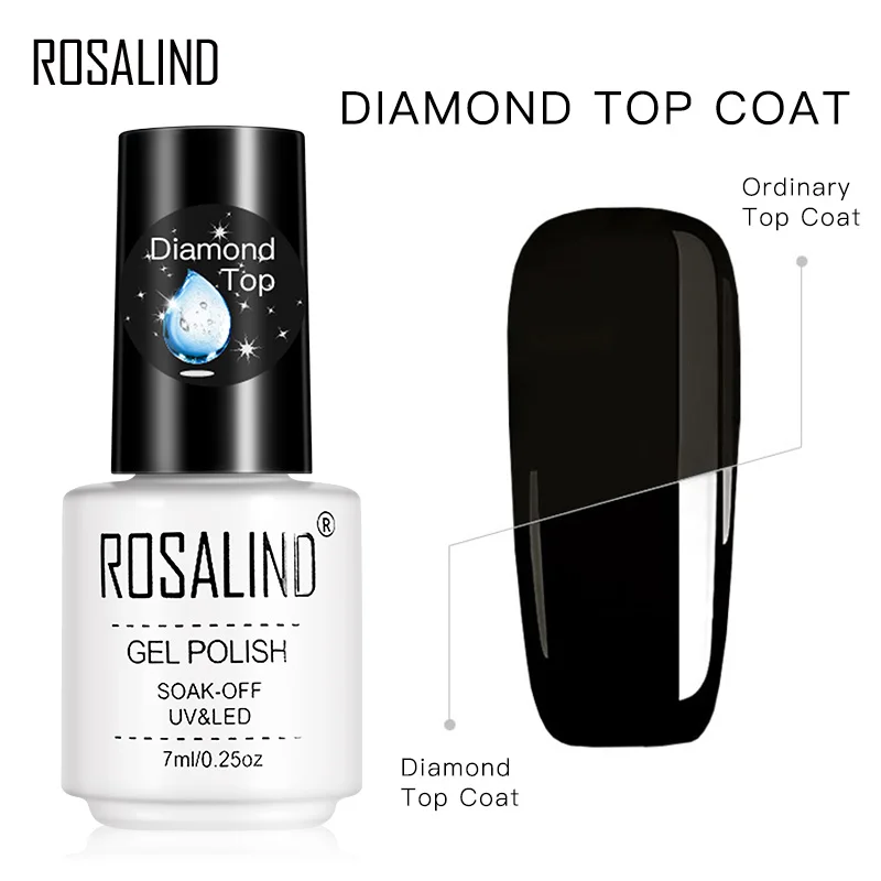 ROSALIND 7ml Top Base Matt Coat Nail Gel Polish Long Lasting Reinforce Hybrid Varnishes Nail Art Manicure Top Primer Coat UV Gel 3
