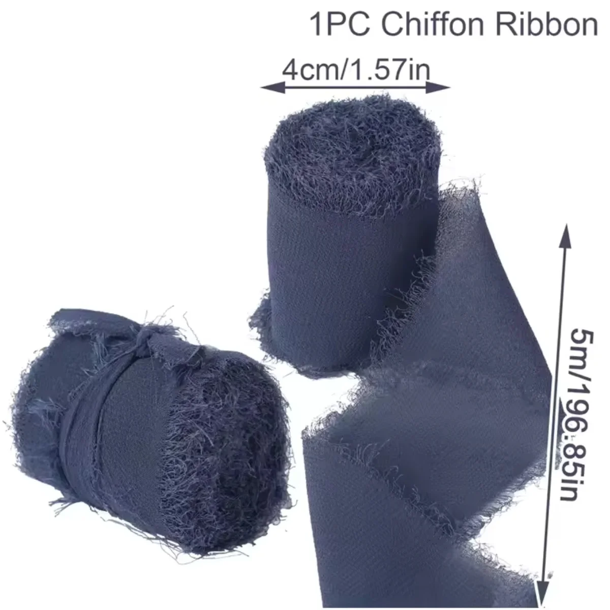 1-3 גלילים של סרטי שיפון באורך 15 מטרים, סרטי משי שיפון עם קצה מקופל למלאכות, אריזת מתנות, קישוטי חתונה