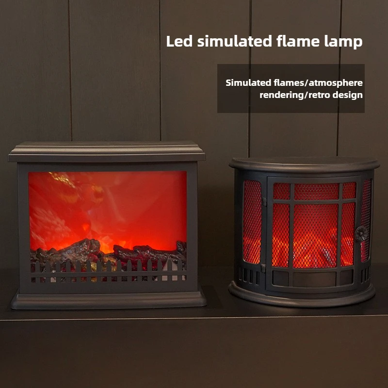 ไฟ LED จำลองเปลวไฟเตาผิง, ไฟตกแต่งเตาผิงสไตล์นอร์ดิก, งานฝีมือสร้างสรรค์สำหรับบ้าน - เตาผิงทรงกลม 1