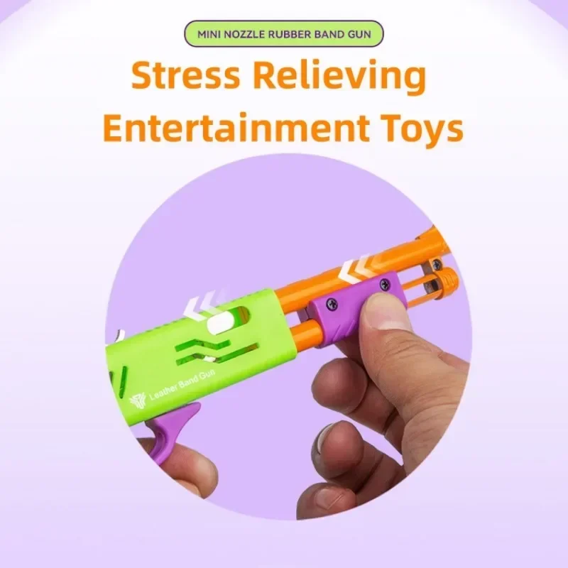 Rubber Band Gun Toys 8-Round Mini Shotgun Rifle Model Burst Small Spray Soft Bullet Gun Game Role Playing Tool 4