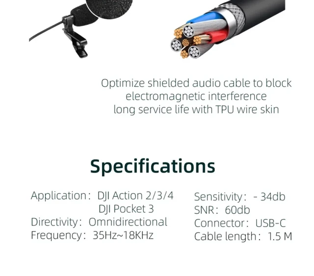 Micrófono Lavalier DJI OSMO™ Pocket BY-M3-OP – Foto accesorios