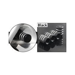 4 - Piece Aluminum Anti - Theft Tire Valve Stem Caps Set (Black Stripe)
