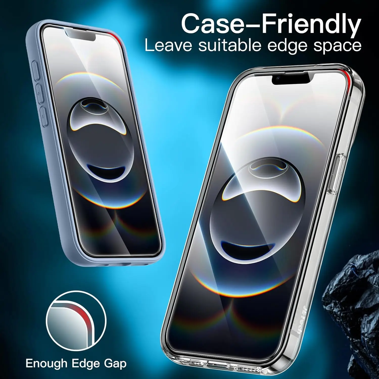 2-Pack Anti-Blue Full Coverage Tempered Glass Screen Protector