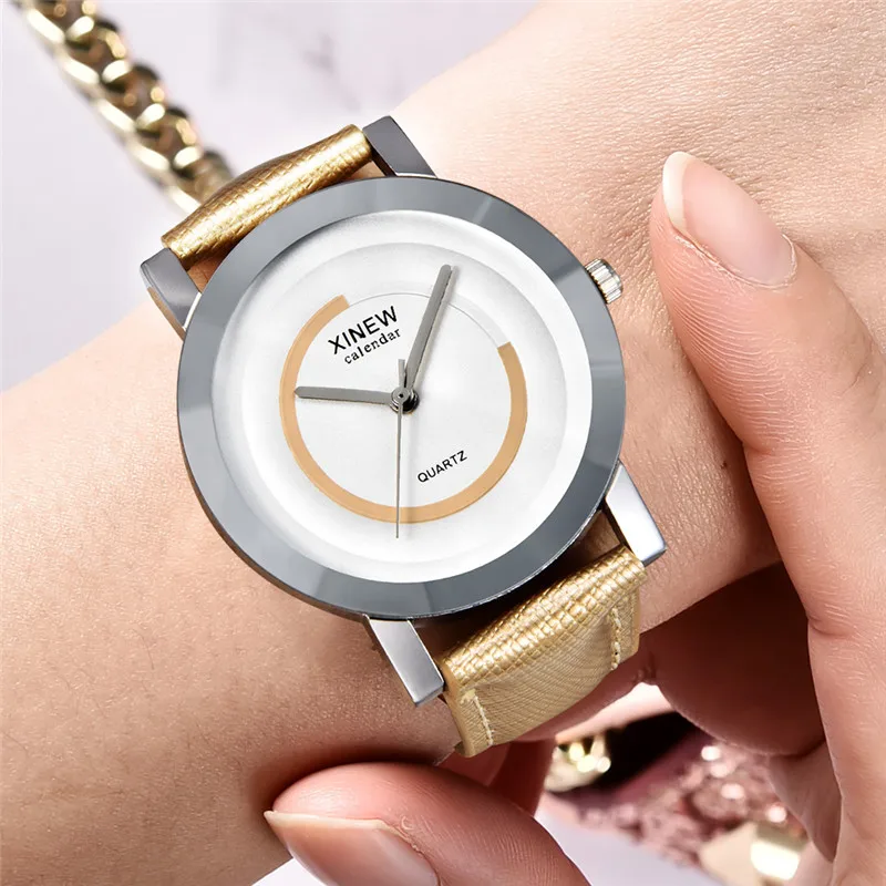 Reloj Hombre XINEW Brand Cheap Watches For Men Fashion Leather Band Simple Gift Quartz Clock Black Erkek Barato Saat Montre 2024